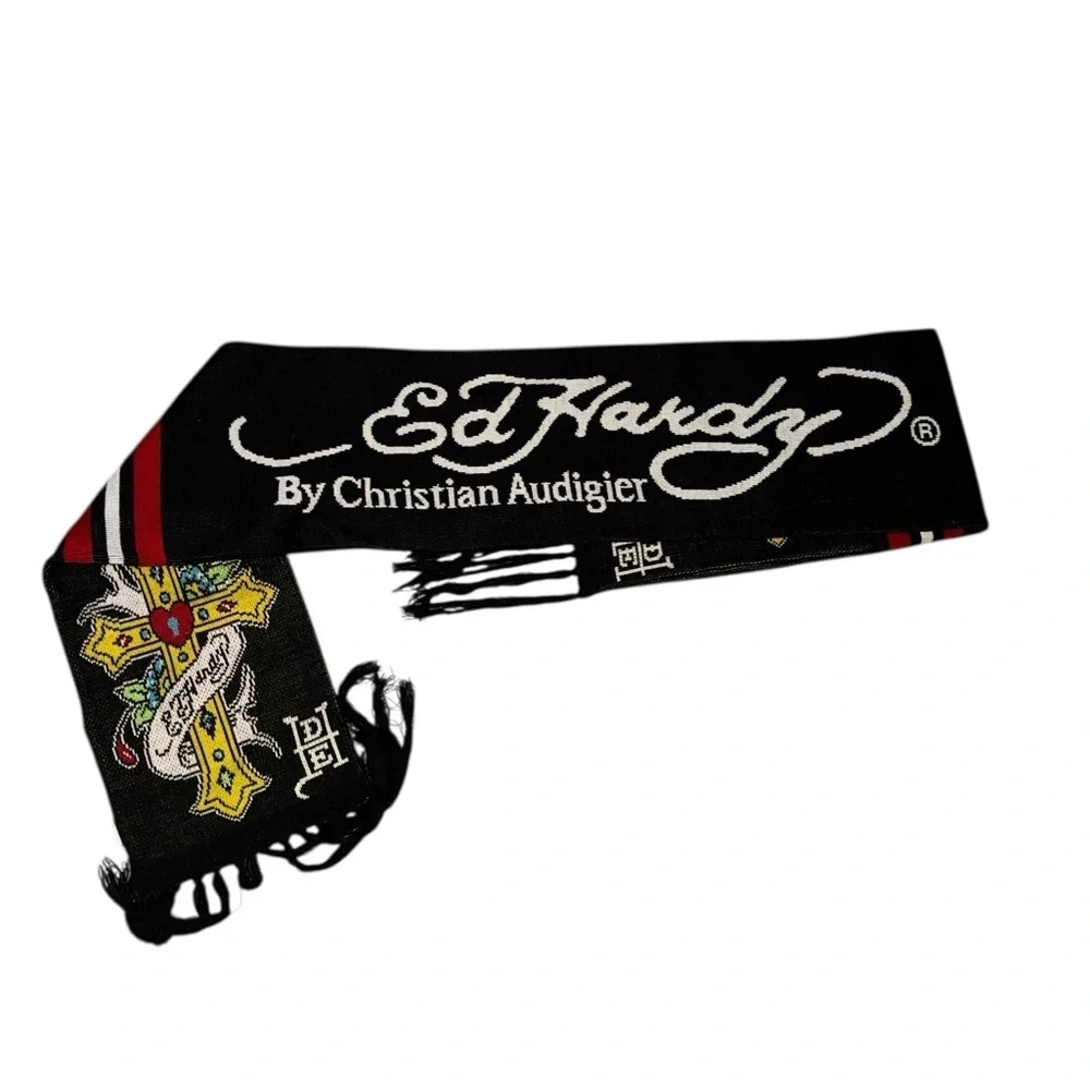 ED Hardy By Christian Audigier Tattoo Print Scarf